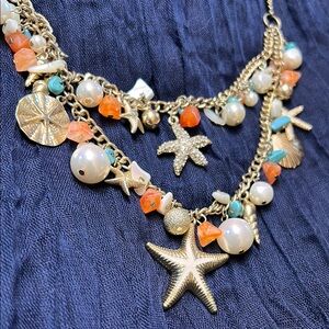 Gold Starfish Charm Necklace